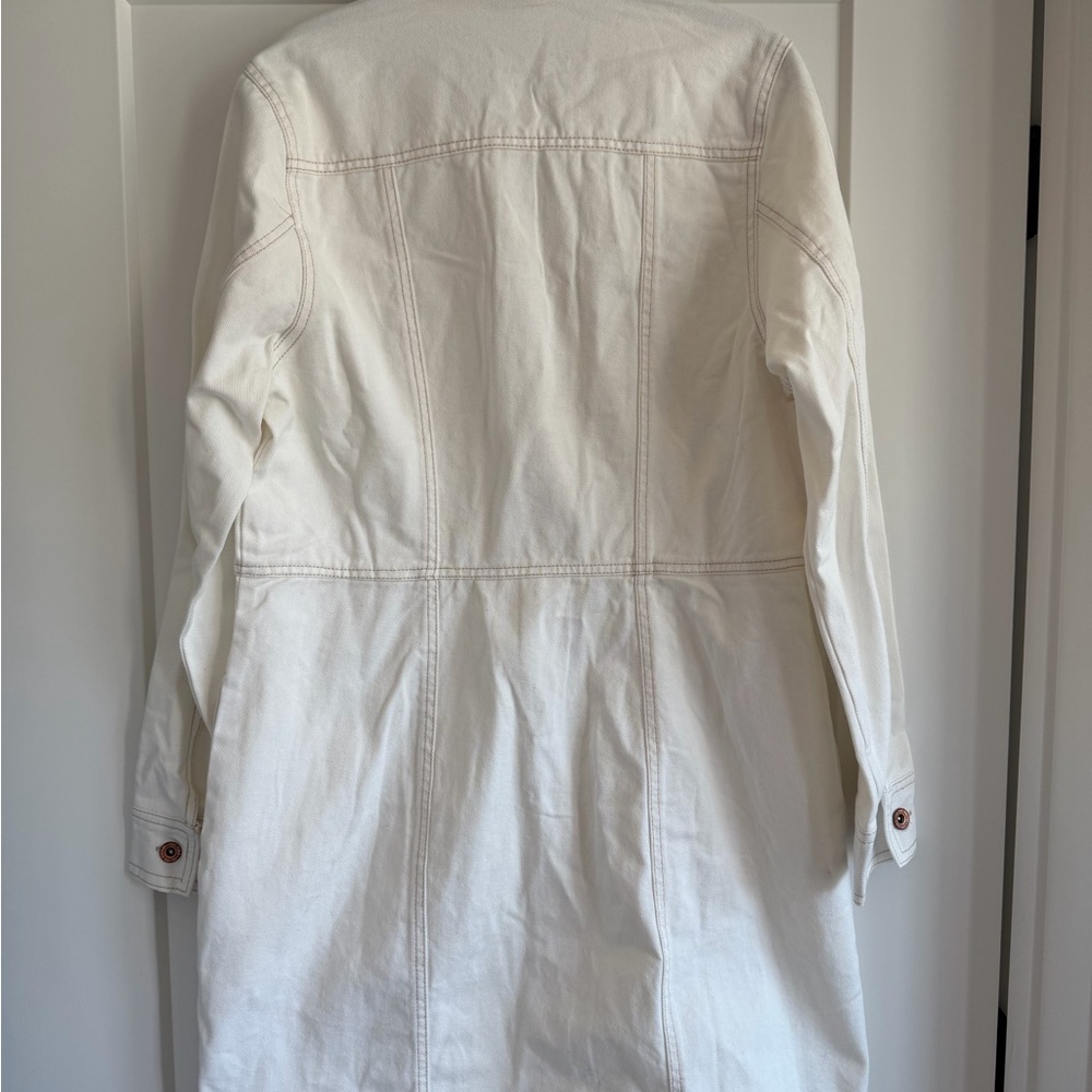 Frye Cream Button-Front Denim Jacket Dress - Picture 7 of 7